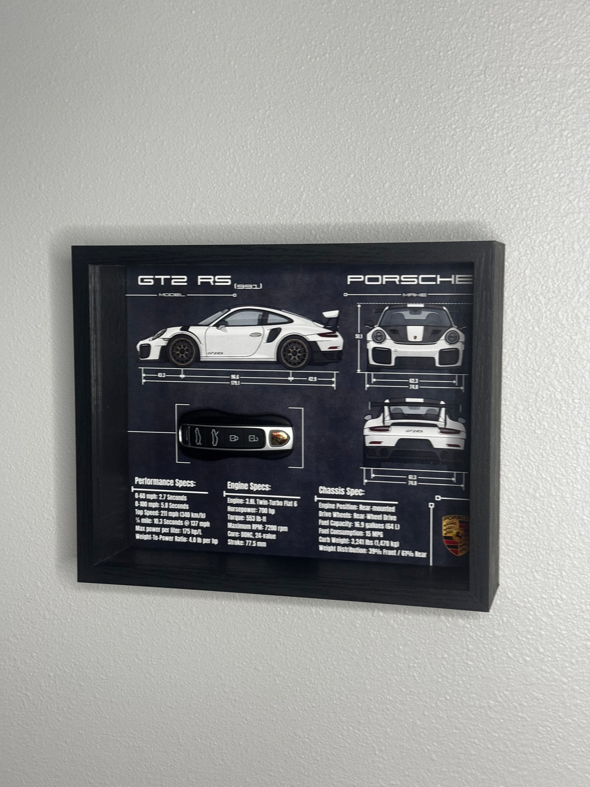 Porsche 911 GT2 RS (991) Key Blueprint Frame