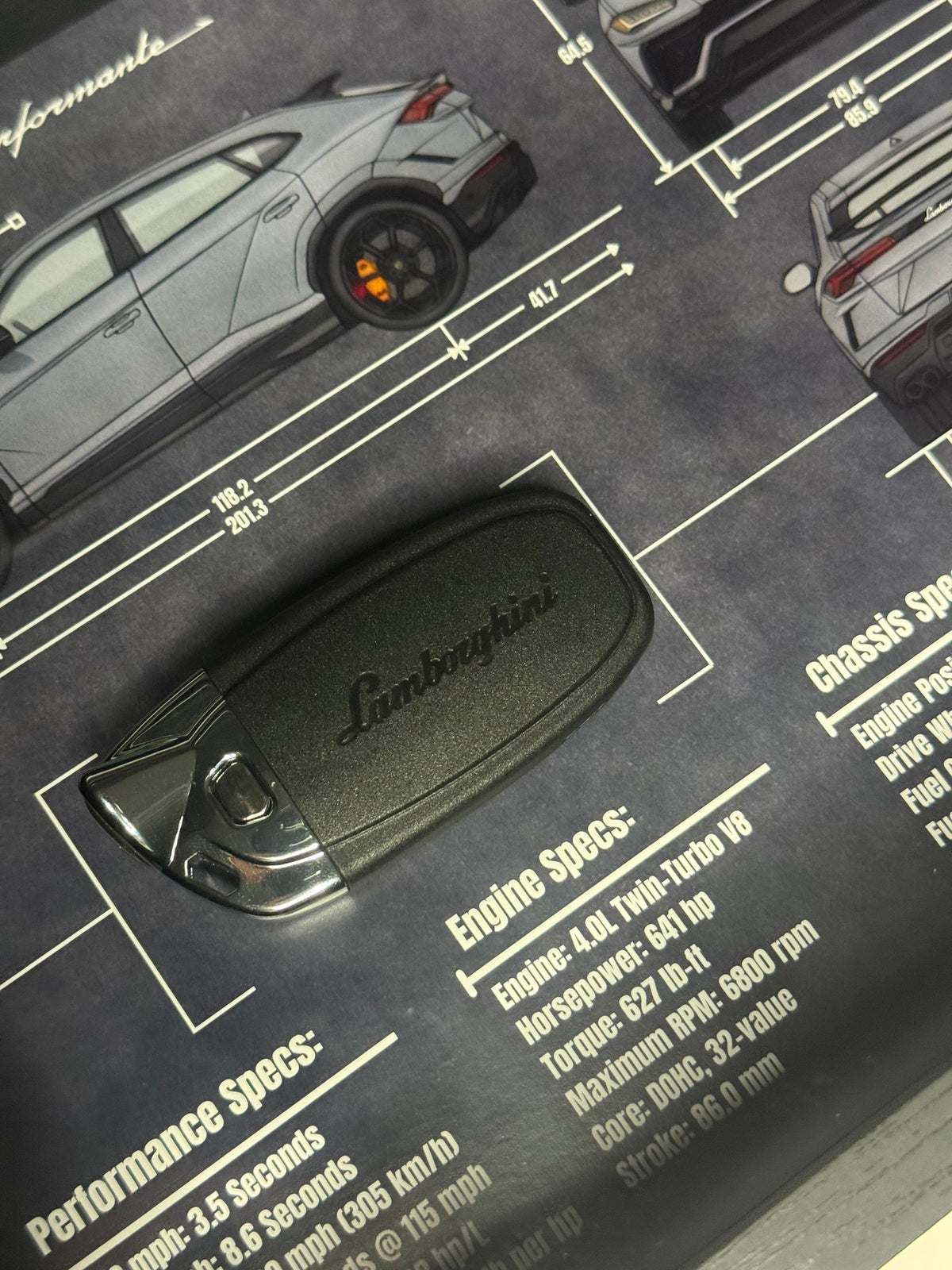 Lamborghini URUS Key Blueprint Frame