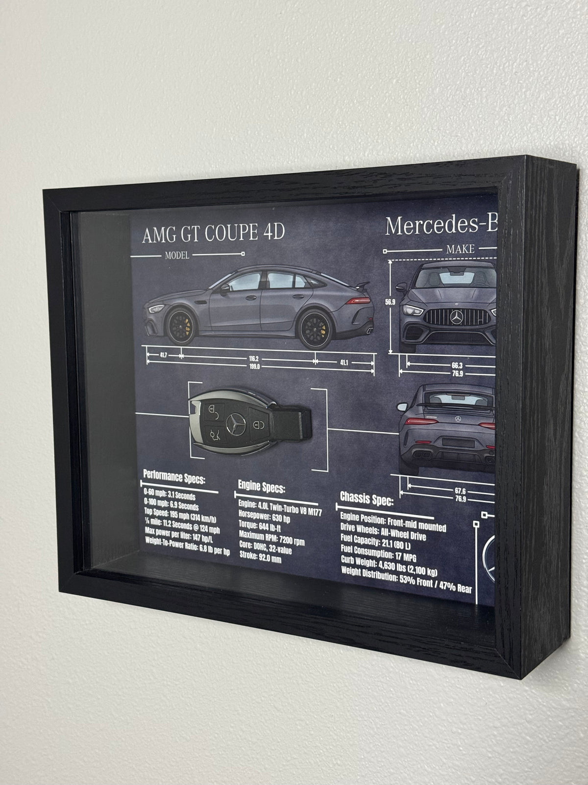 Mercedes-Benz AMG GT 4D Key Blueprint Frame