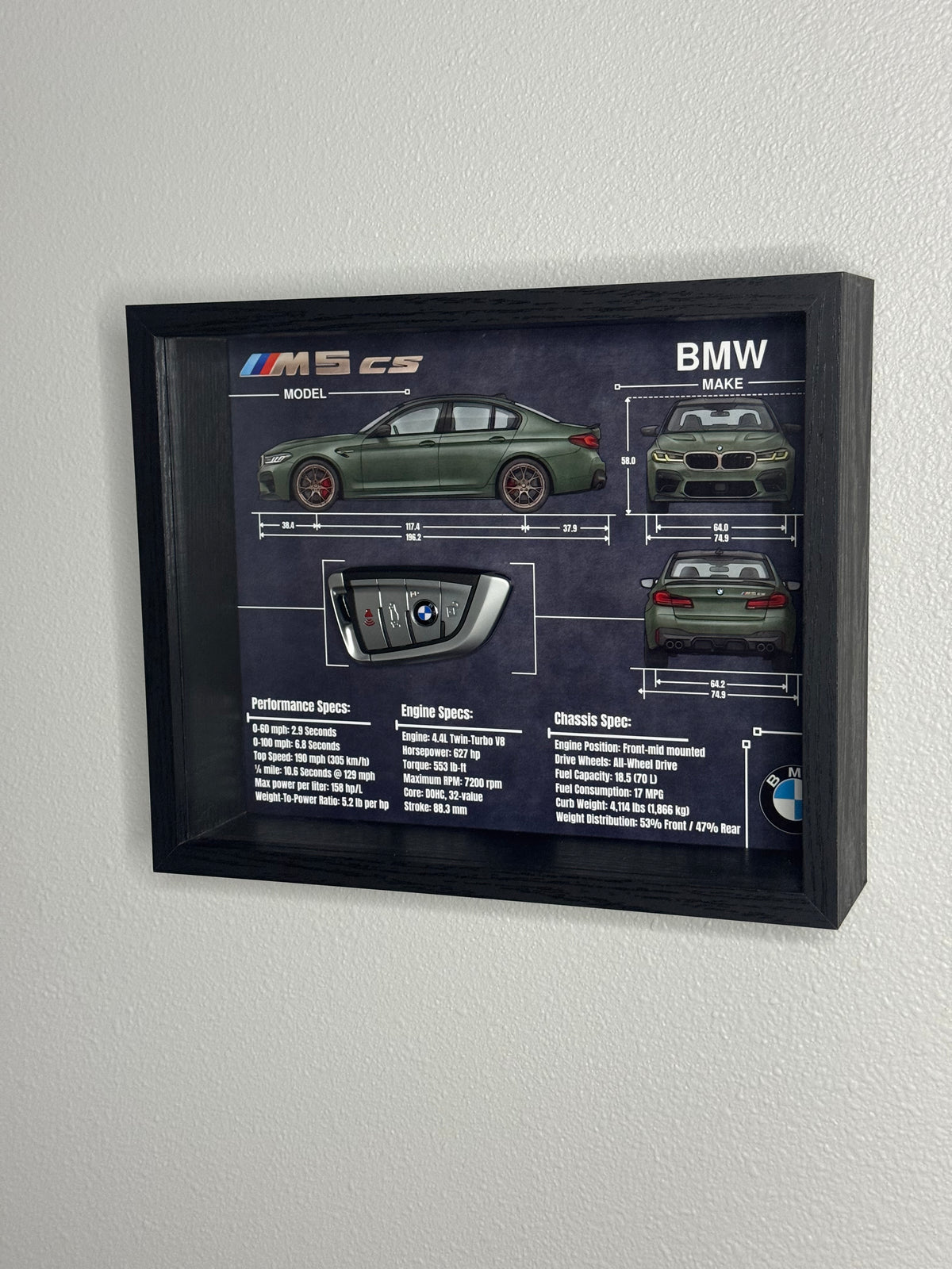 BMW M5 CS Key Blueprint Frame