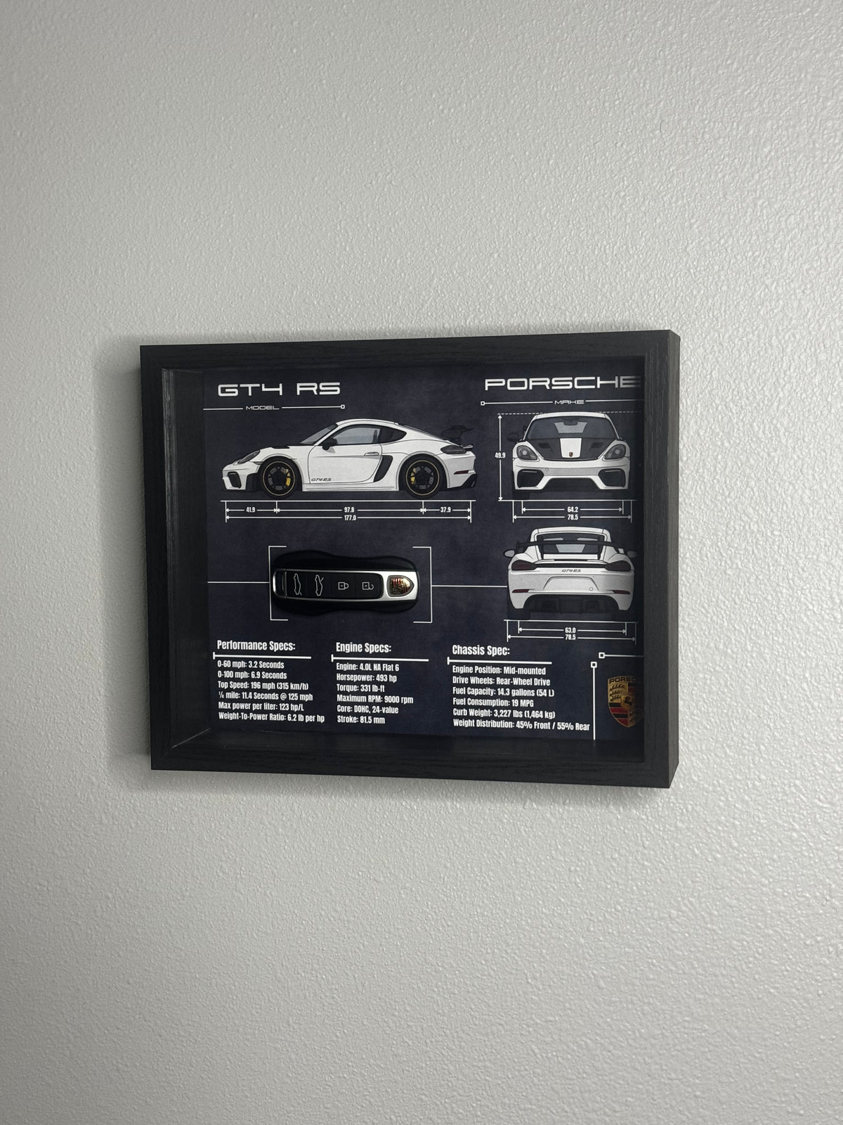 Porsche 911 GT4 RS Key Blueprint Frame