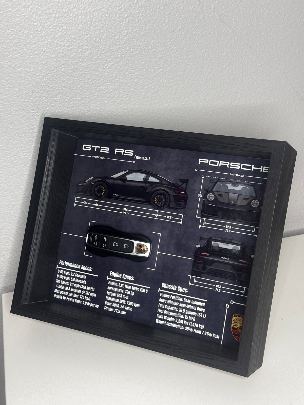 Porsche 911 GT2 RS (991) Key Blueprint Frame