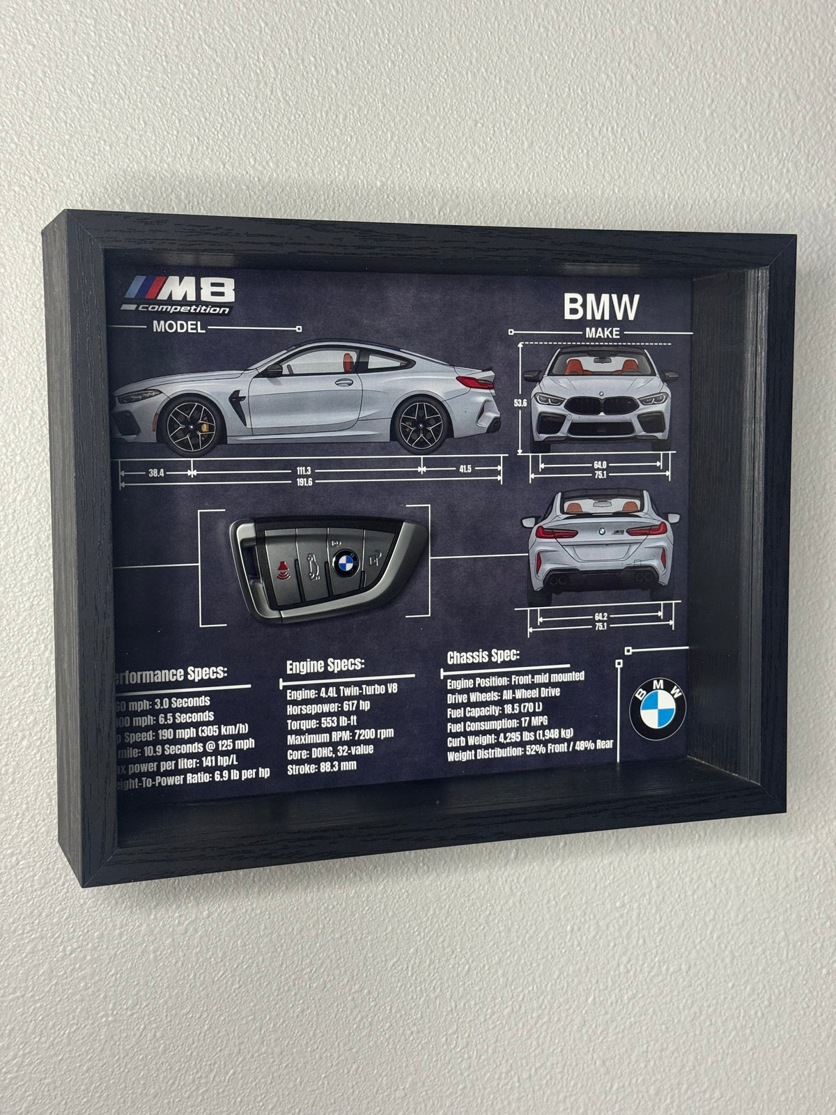 BMW M8 Competition Key Blueprint Frame