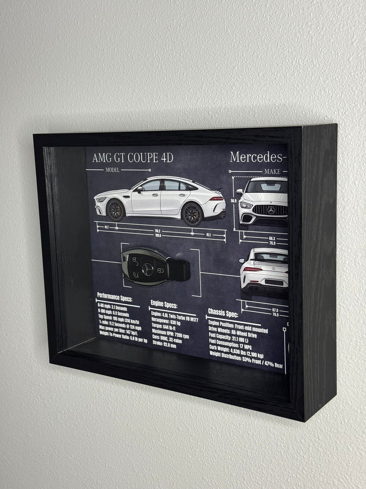 Mercedes-Benz AMG GT 4D Key Blueprint Frame