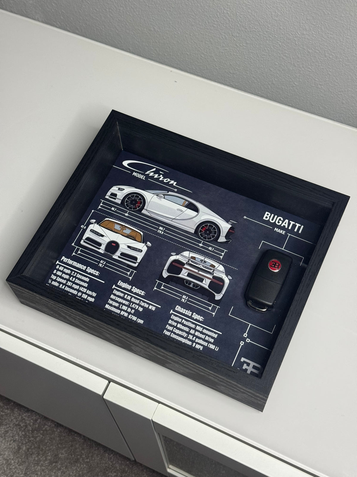 Bugatti Chiron Key Blueprint Frame