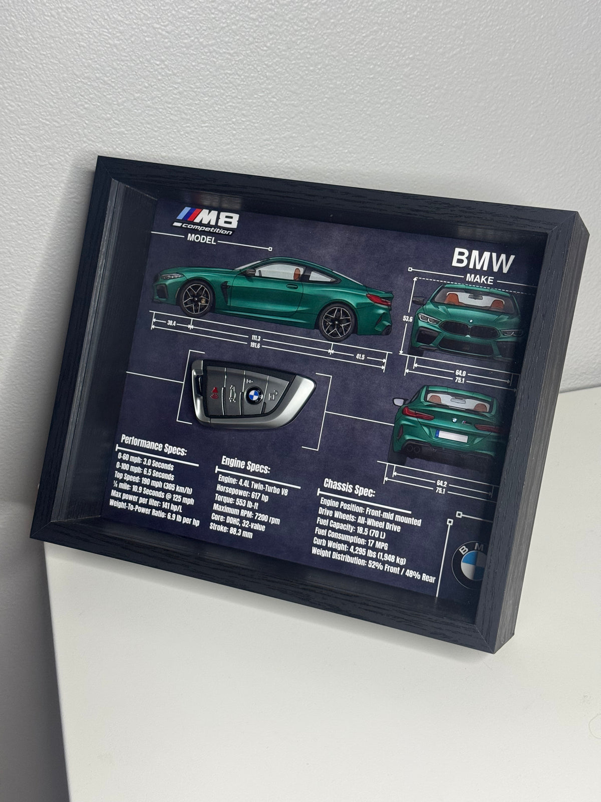 BMW M8 Competition Key Blueprint Frame