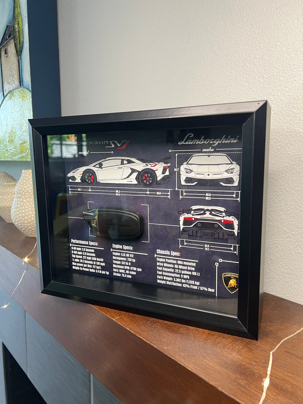 Lamborghini Aventador SVJ Key Blueprint Frame