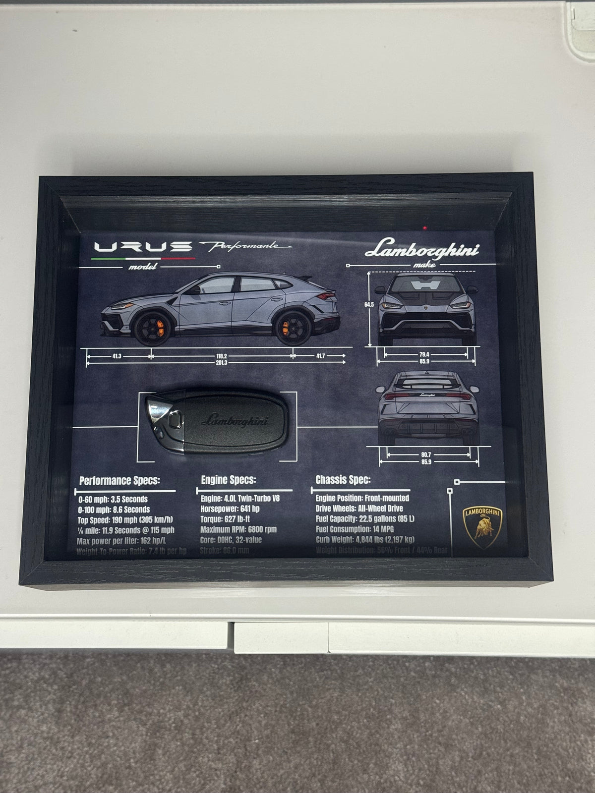 Lamborghini URUS Key Blueprint Frame