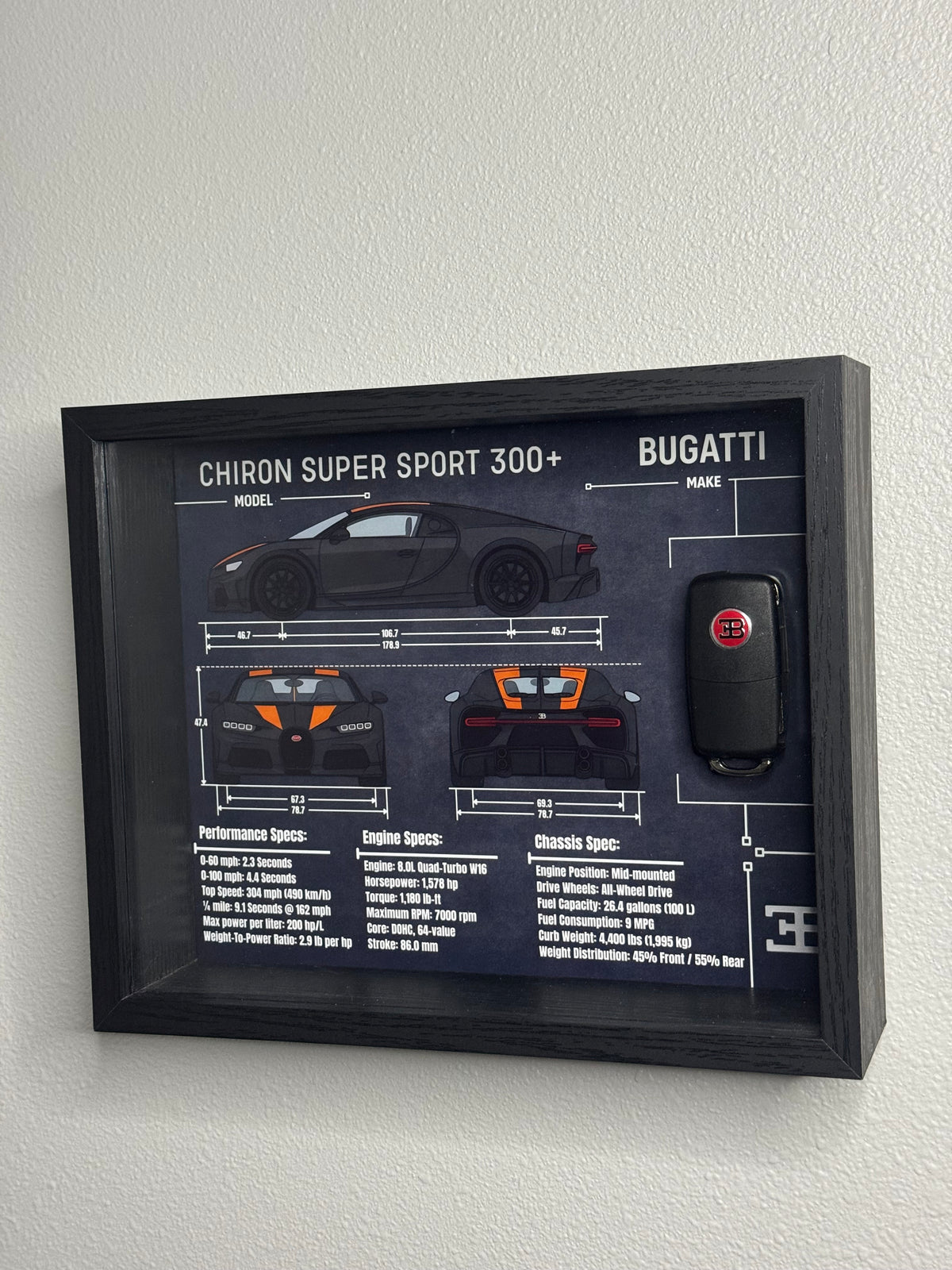 Bugatti Chiron Super Sport 300+ Key Blueprint Frame