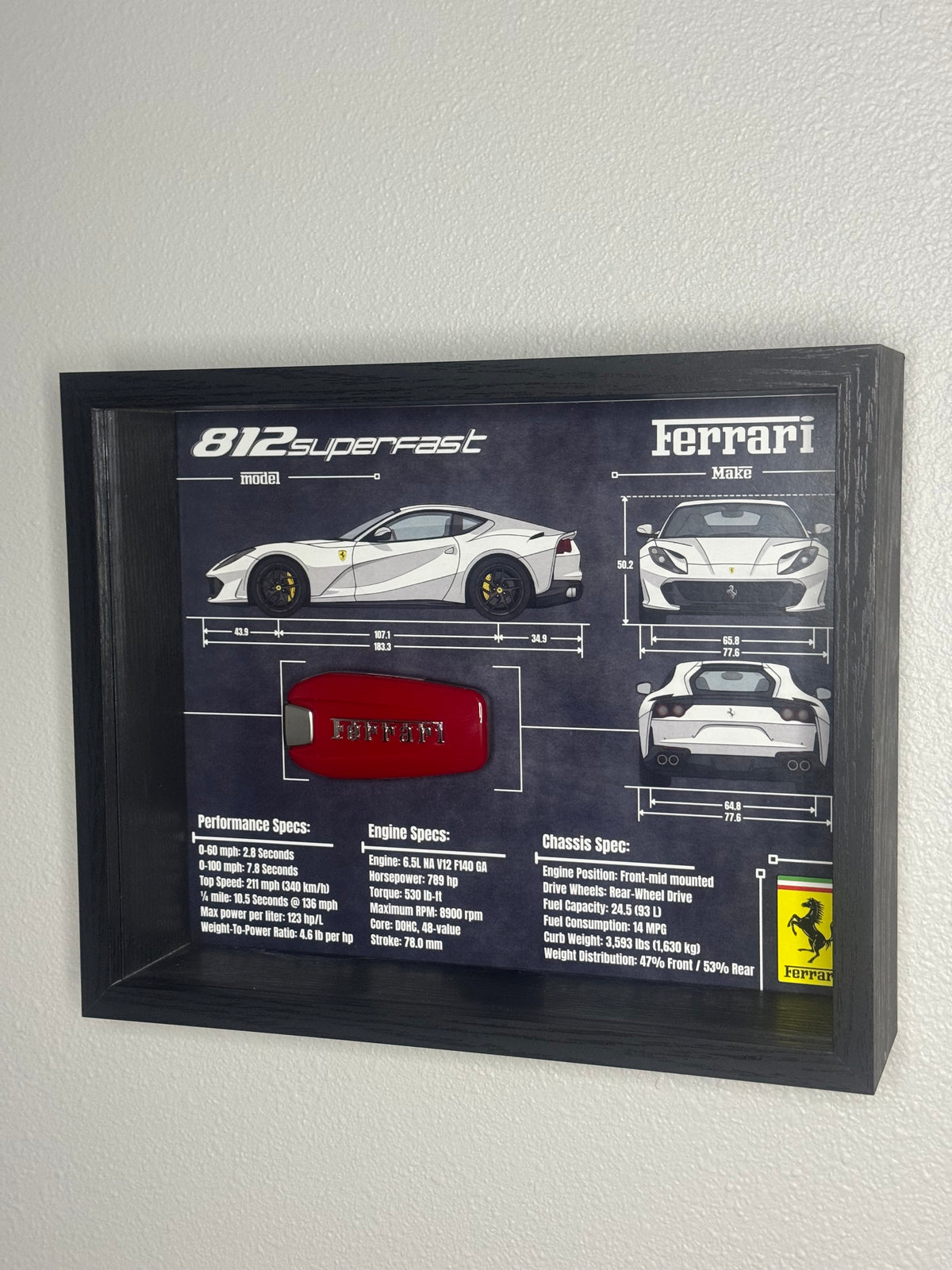 Ferrari 812 Superfast Key Blueprint Frame