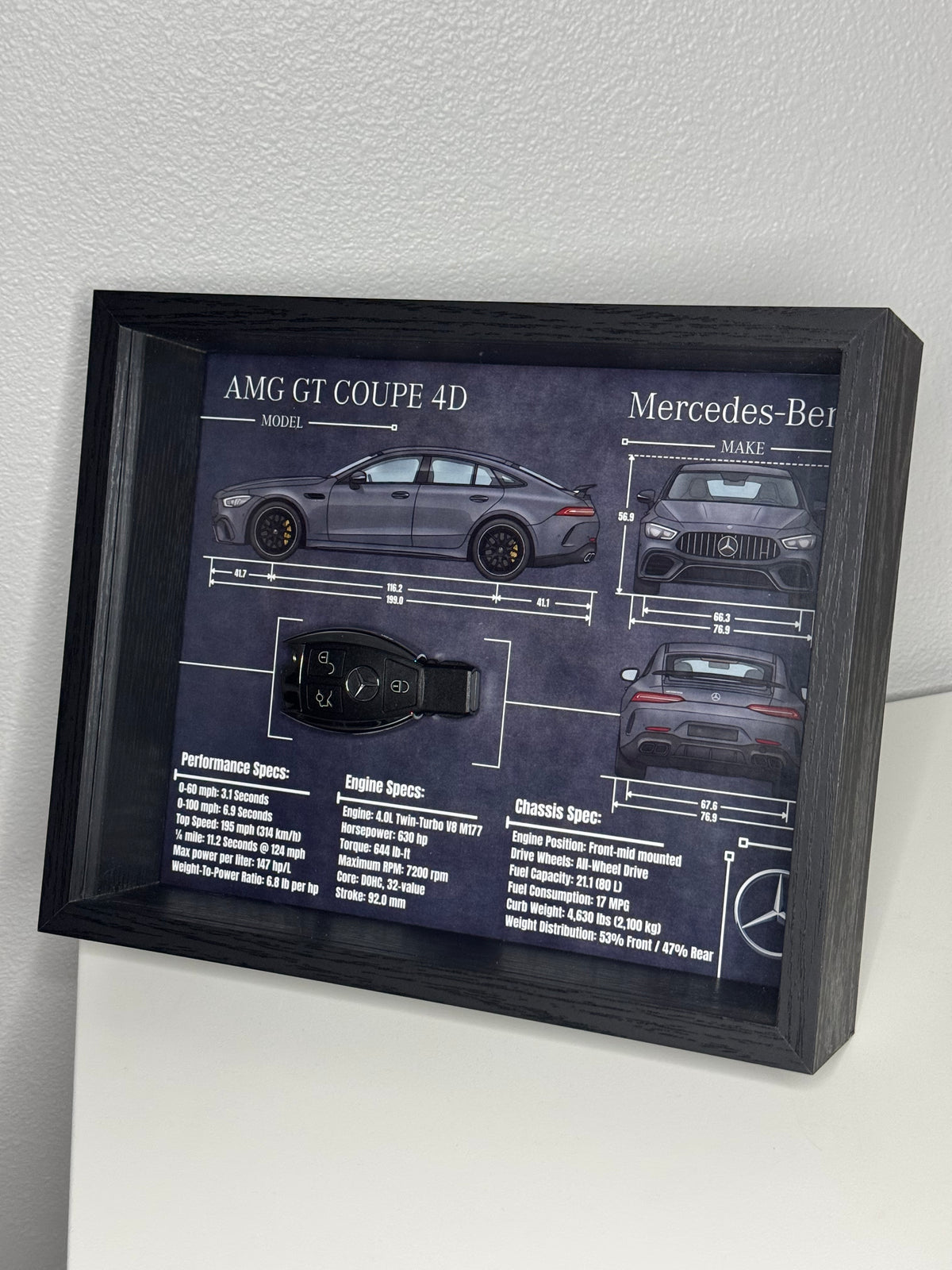 Mercedes-Benz AMG GT 4D Key Blueprint Frame