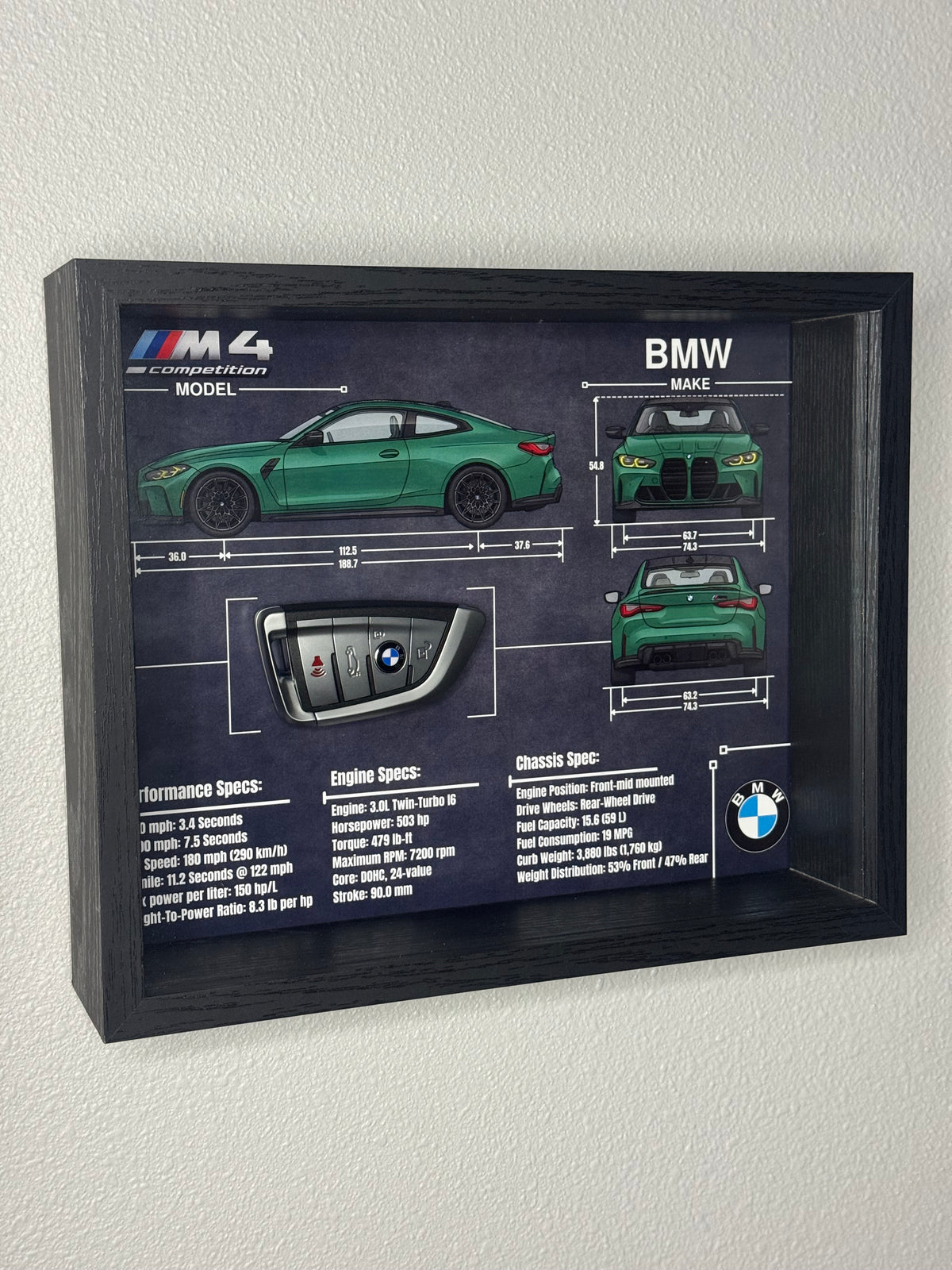 BMW M4 Competition Key Blueprint Frame