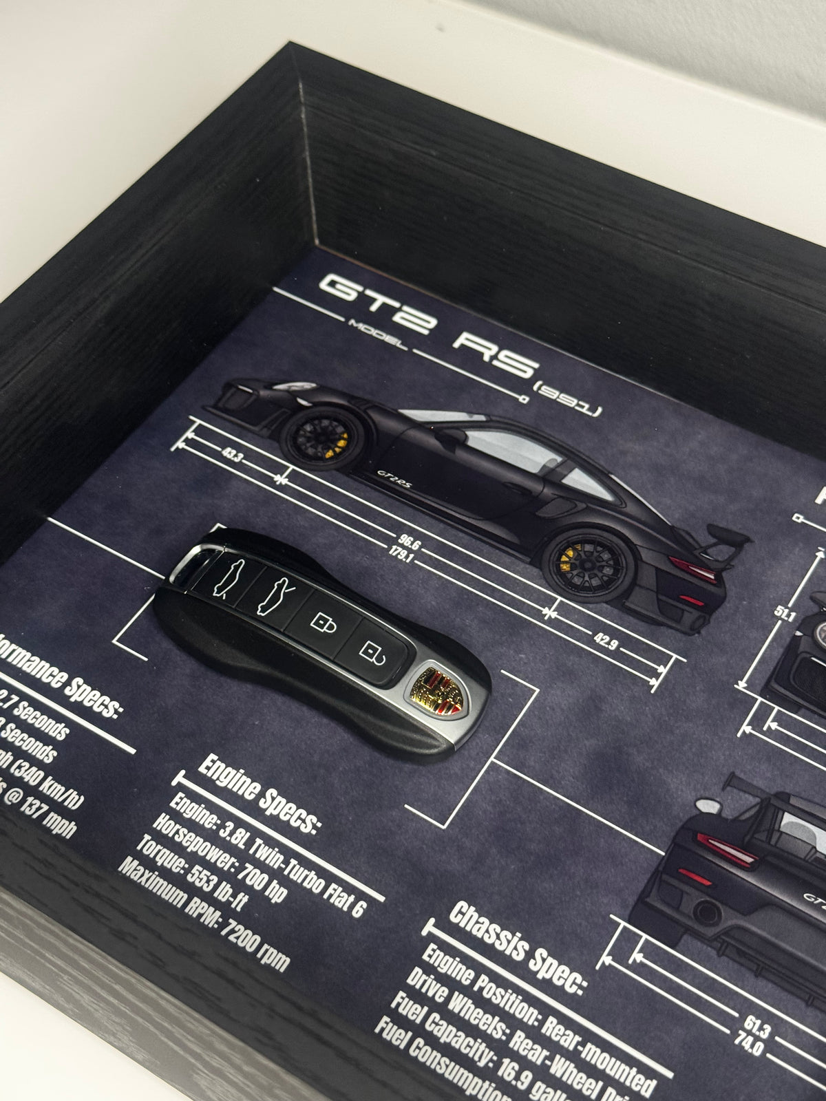 Porsche 911 GT2 RS (991) Key Blueprint Frame