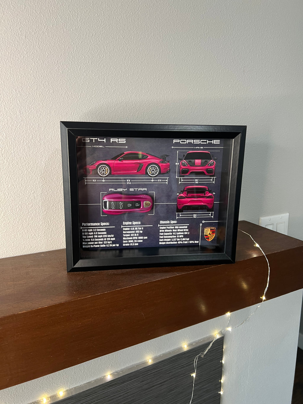Porsche 911 GT4 RS Ruby Star (992) Key Blueprint Frame