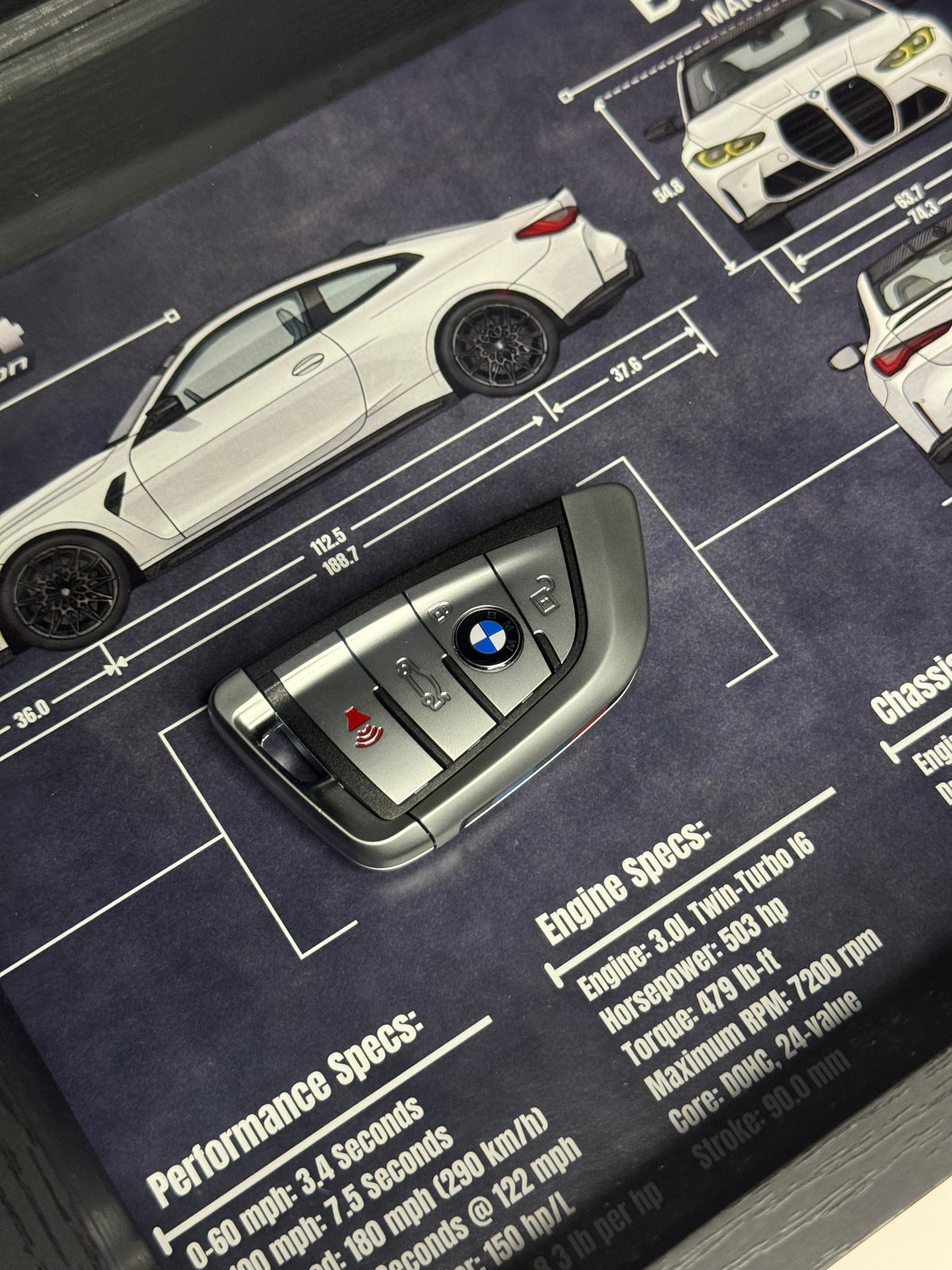 BMW M4 Competition Key Blueprint Frame