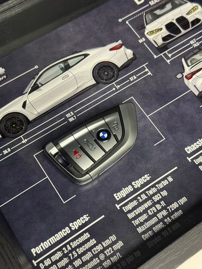 BMW M4 Competition Key Blueprint Frame
