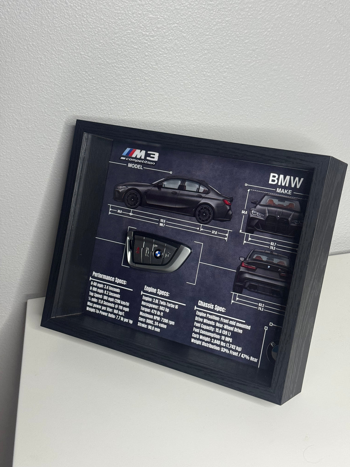 BMW M3 Competition Key Blueprint Frame