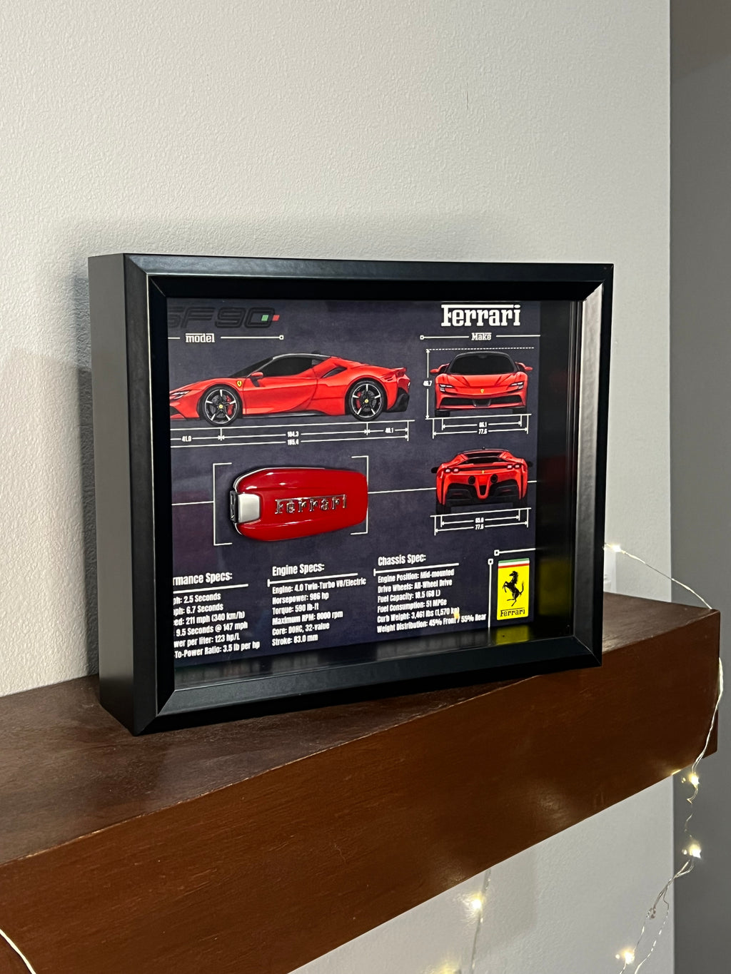 Ferrari SF90 Key Blueprint Frame