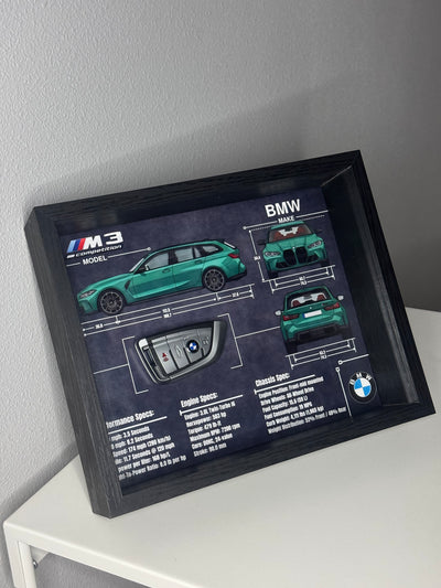 BMW M3 Competition Touring Key Blueprint Frame