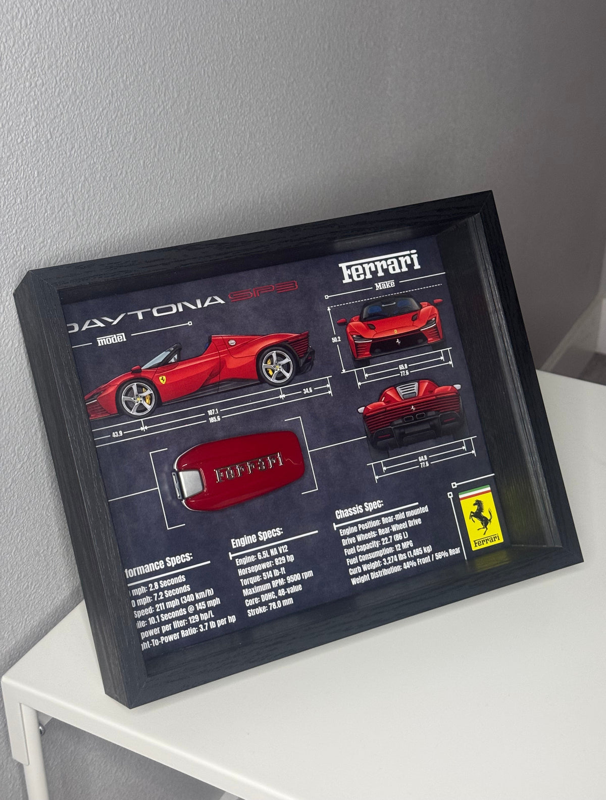 Ferrari Daytona SP3 Key Blueprint Frame