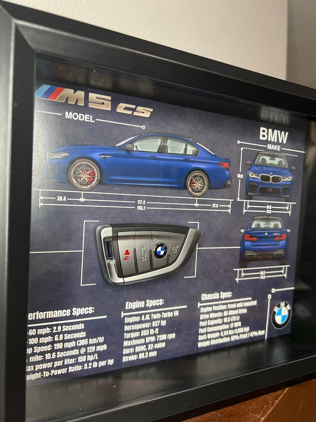 BMW M5 CS Key Blueprint Frame