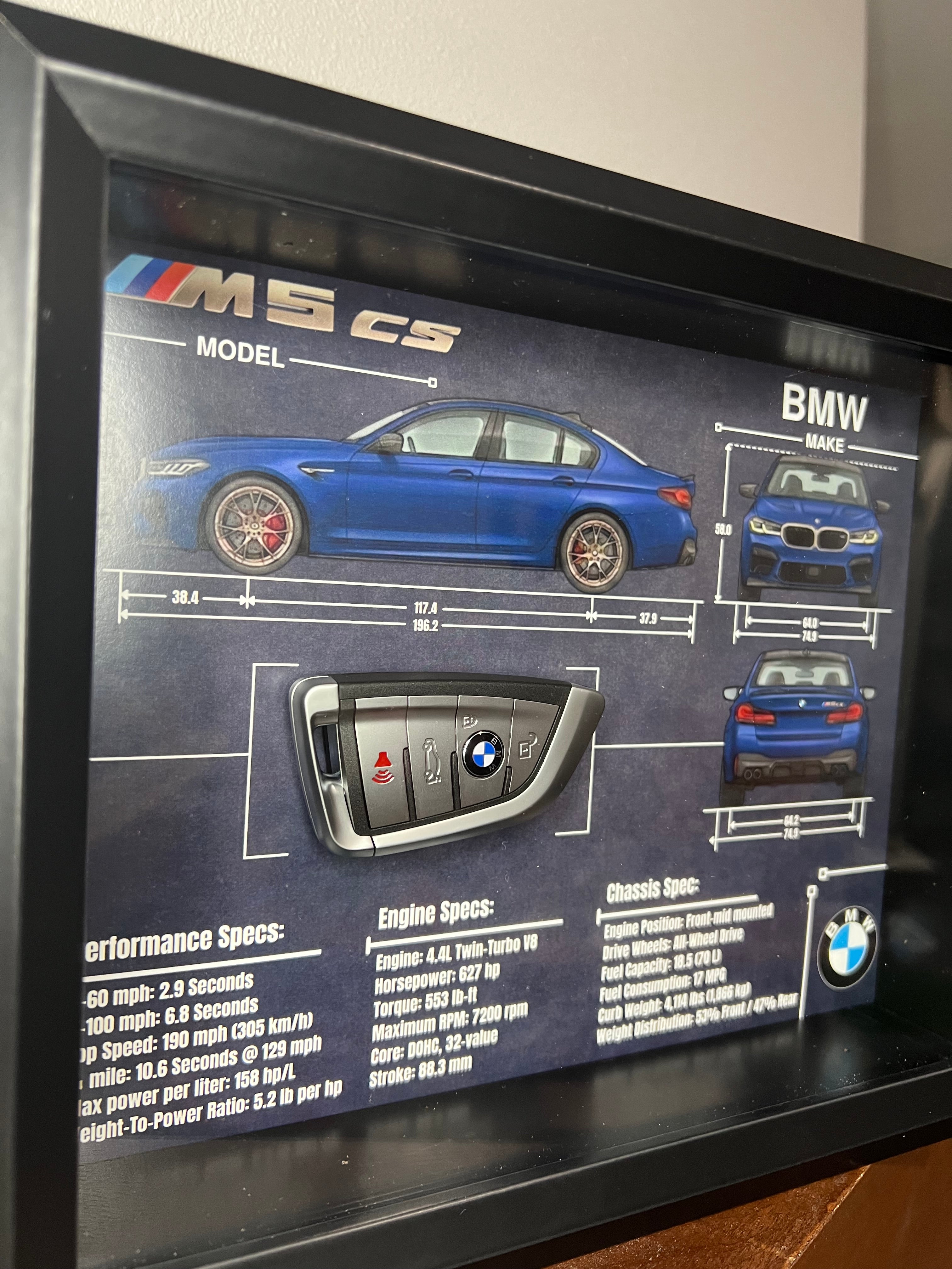 BMW M5 CS Key Blueprint Frame