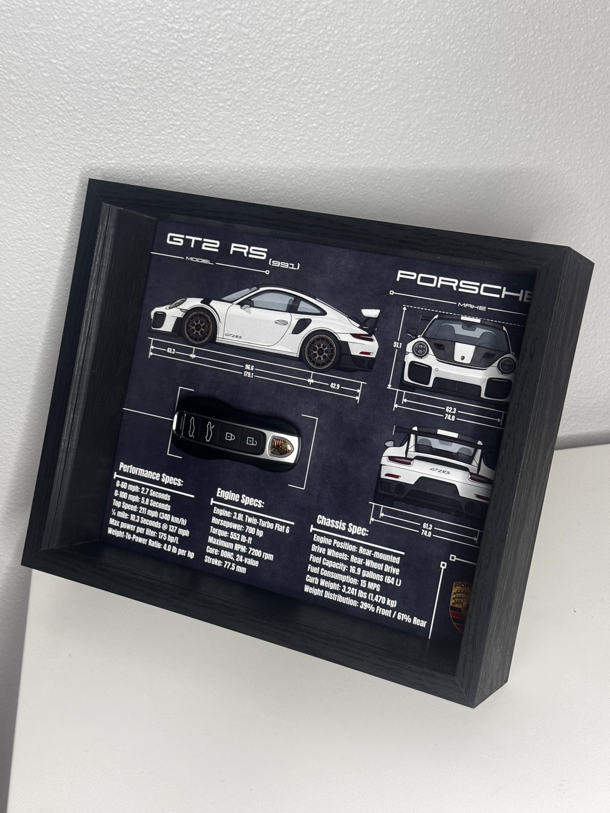 Porsche 911 GT2 RS (991) Key Blueprint Frame