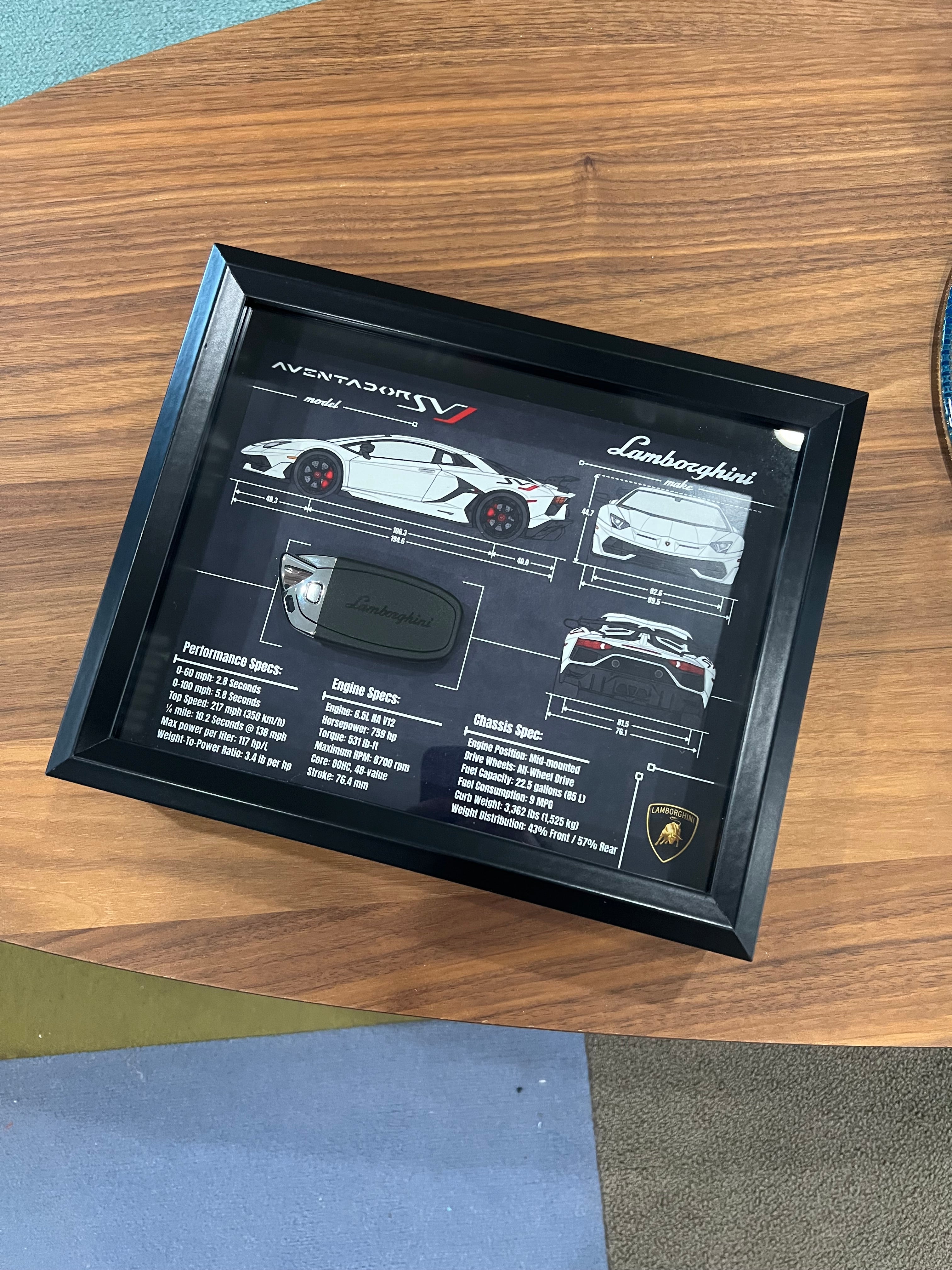 Lamborghini Aventador SVJ Key Blueprint Frame
