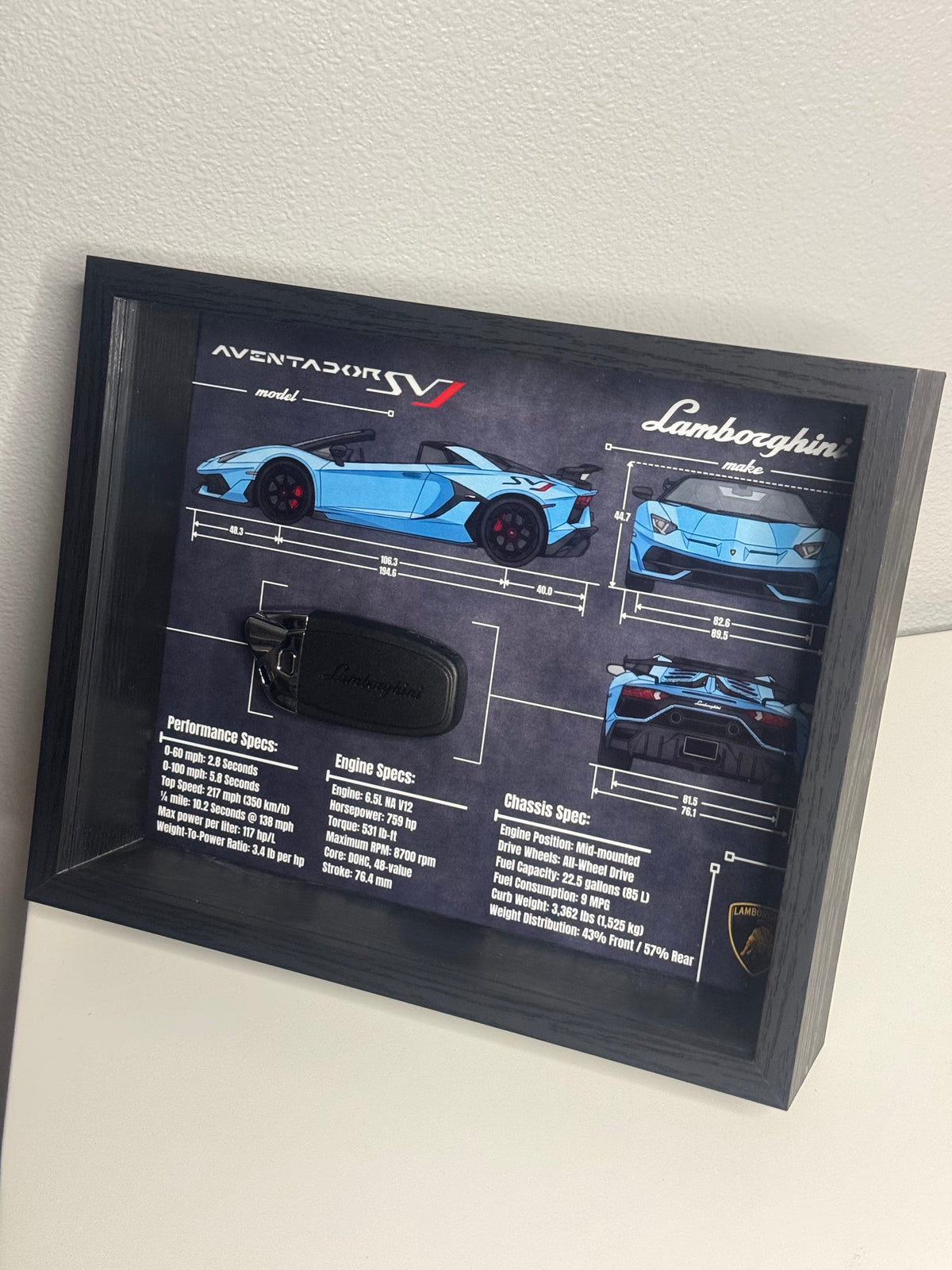 Lamborghini Aventador SVJ Key Blueprint Frame
