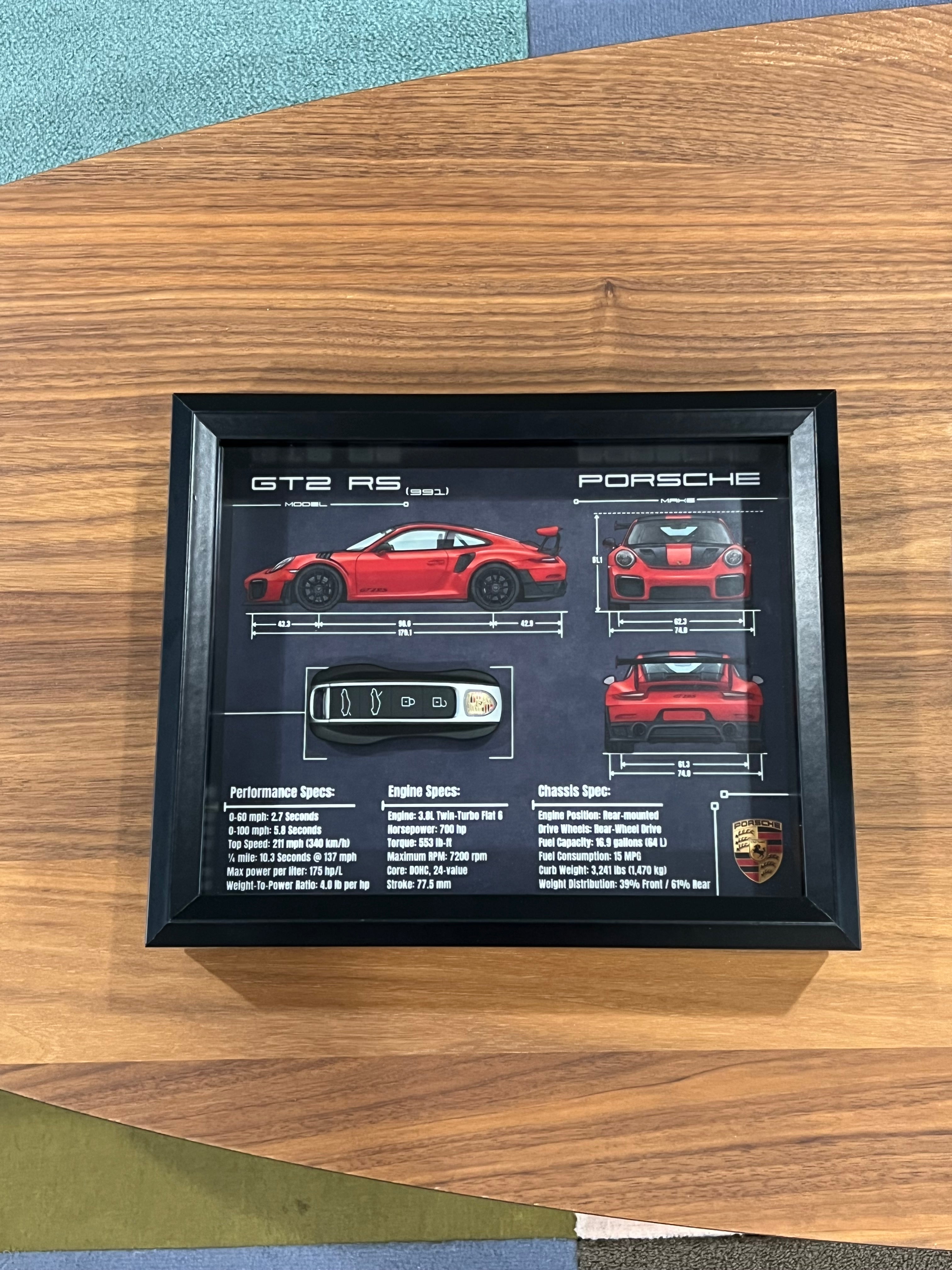 Porsche 911 GT2 RS (991) Key Blueprint Frame