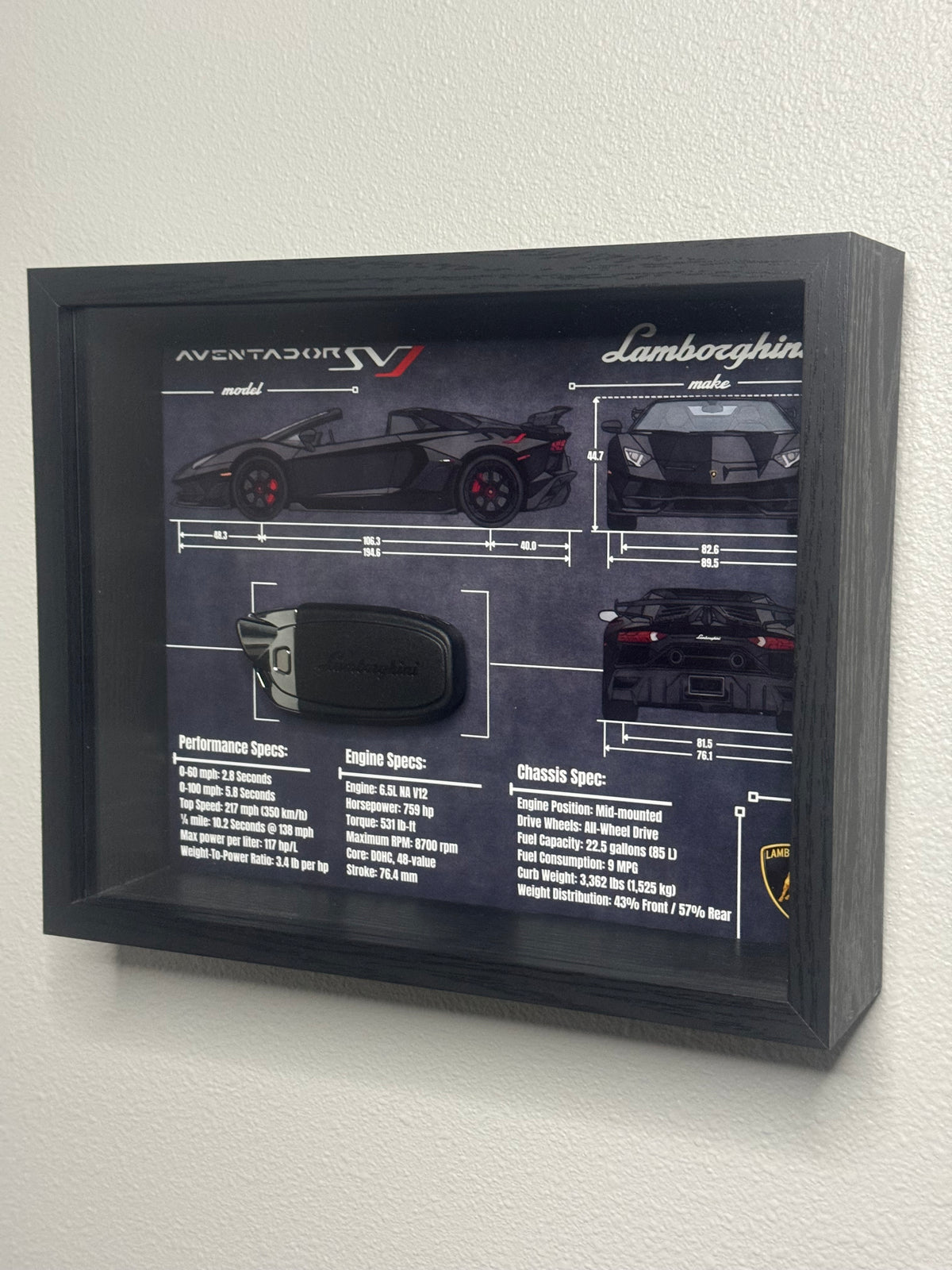 Lamborghini Aventador SVJ Key Blueprint Frame