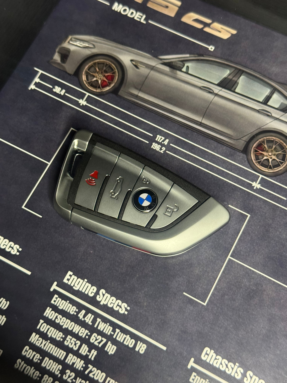 BMW M5 CS Key Blueprint Frame