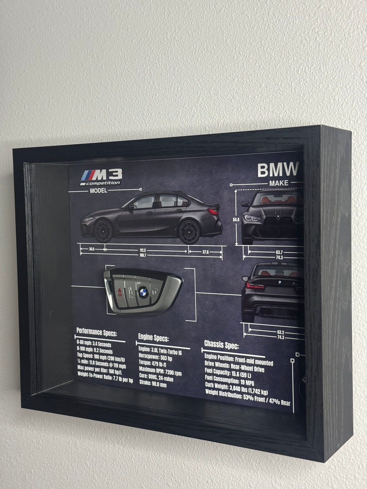 BMW M3 Competition Key Blueprint Frame