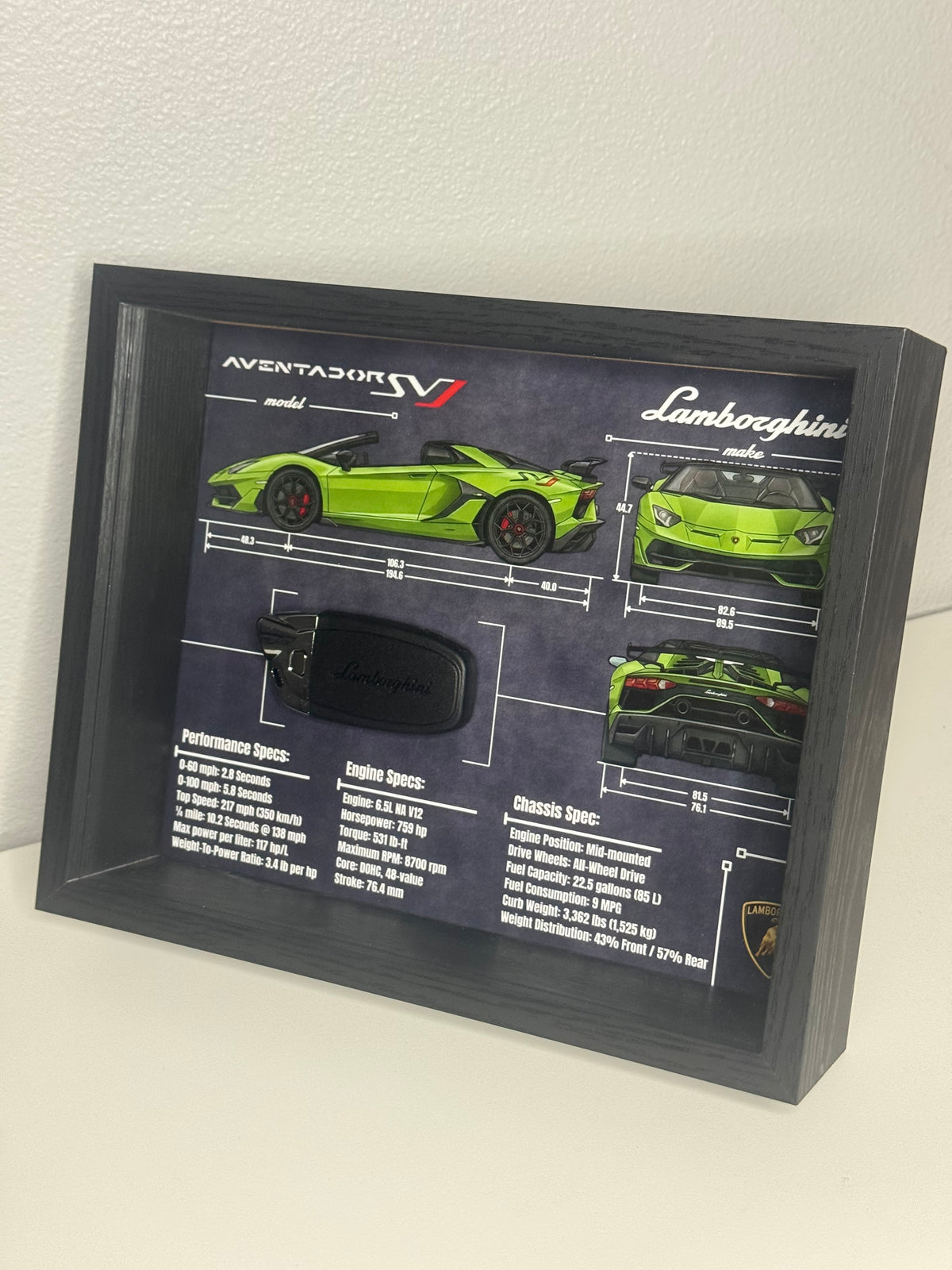 Lamborghini Aventador SVJ Key Blueprint Frame