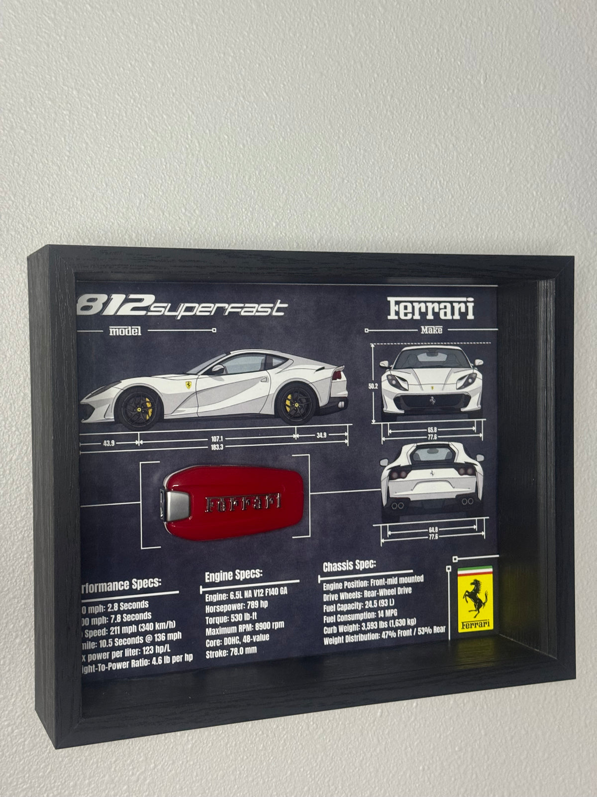 Ferrari 812 Superfast Key Blueprint Frame