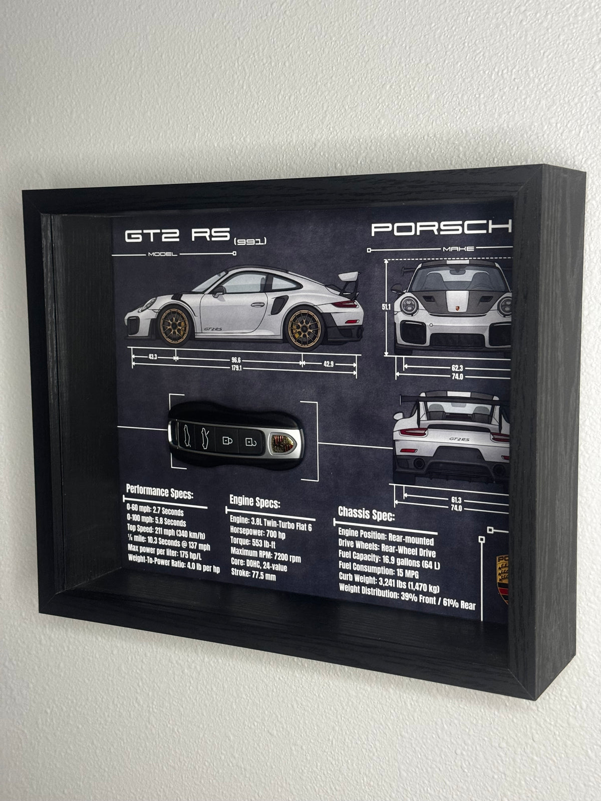 Porsche 911 GT2 RS (991) Key Blueprint Frame