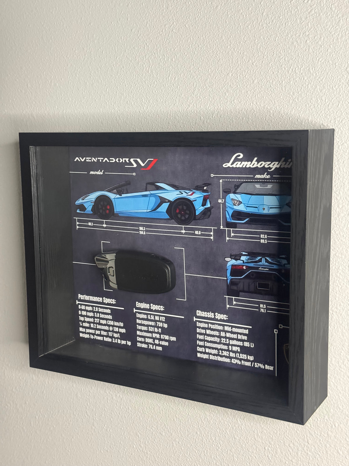 Lamborghini Aventador SVJ Key Blueprint Frame