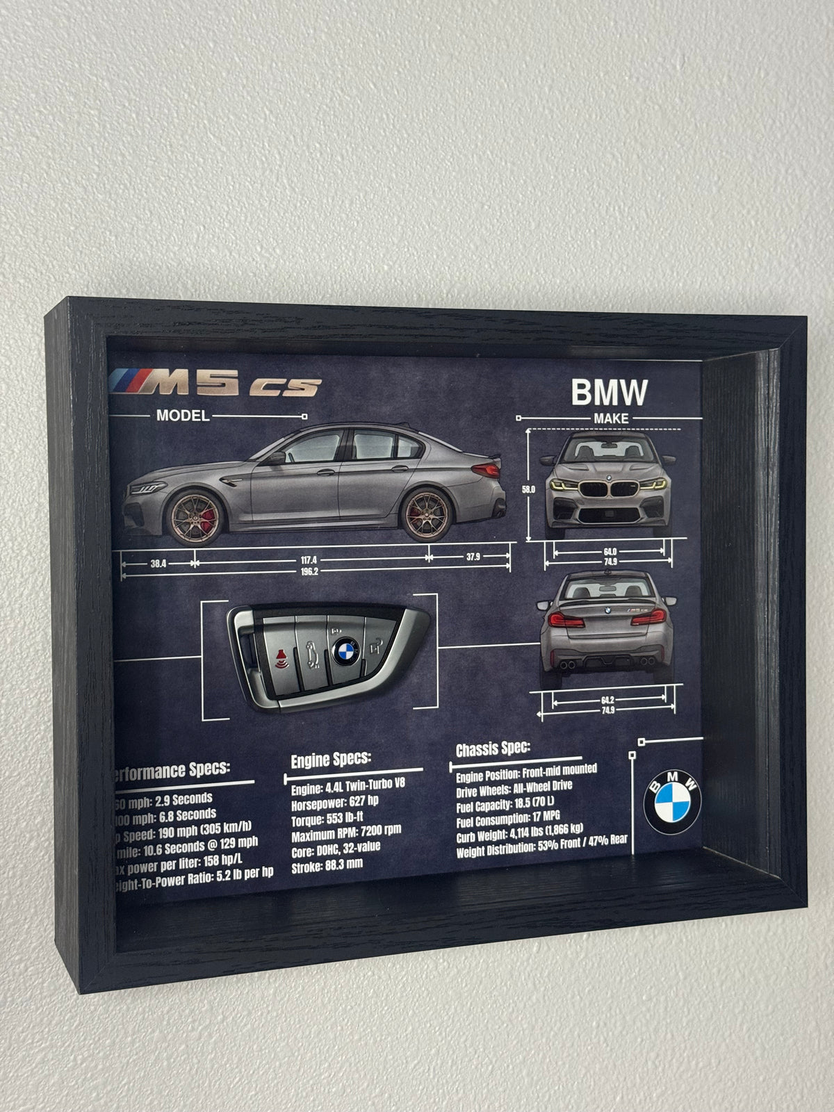 BMW M5 CS Key Blueprint Frame