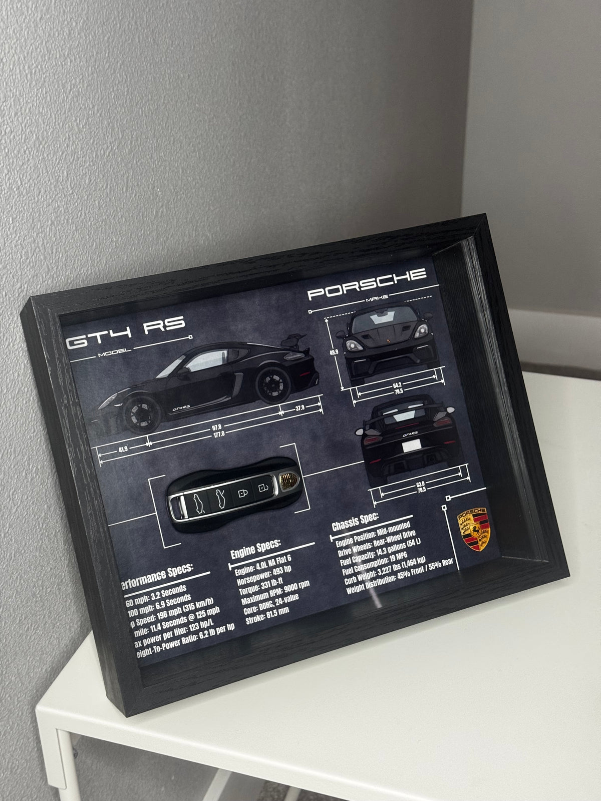 Porsche 911 GT4 RS Key Blueprint Frame