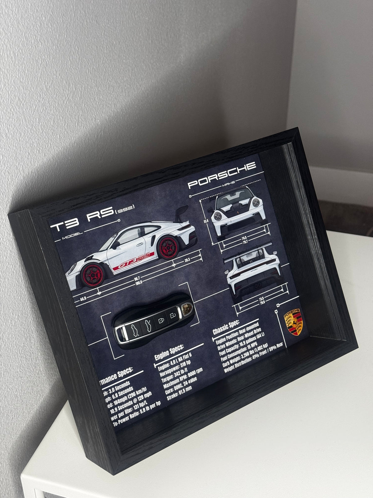 Porsche 911 GT3 RS (992) Key Blueprint Frame