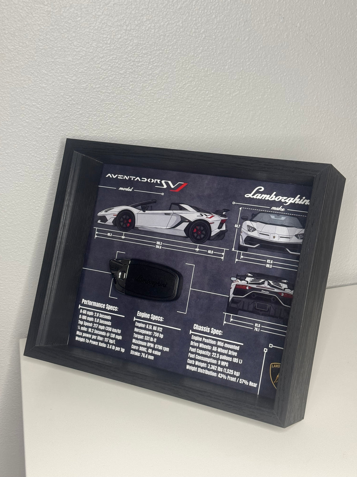 Lamborghini Aventador SVJ Key Blueprint Frame
