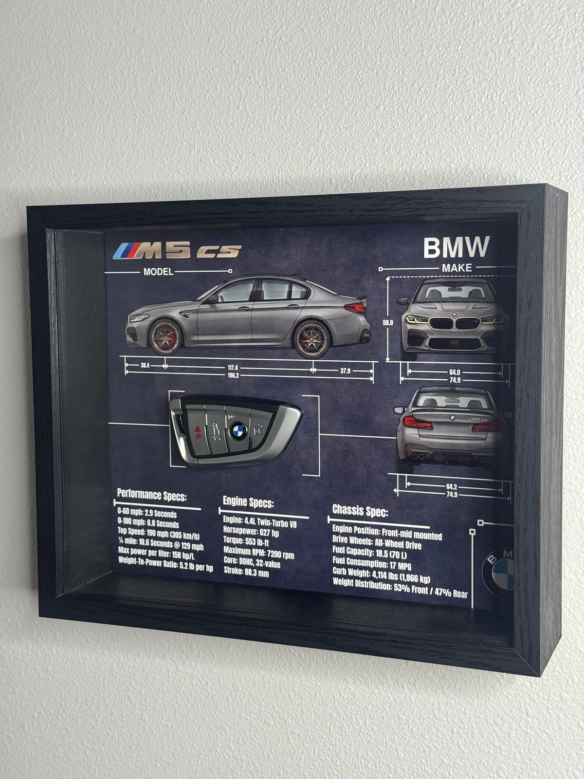 BMW M5 CS Key Blueprint Frame