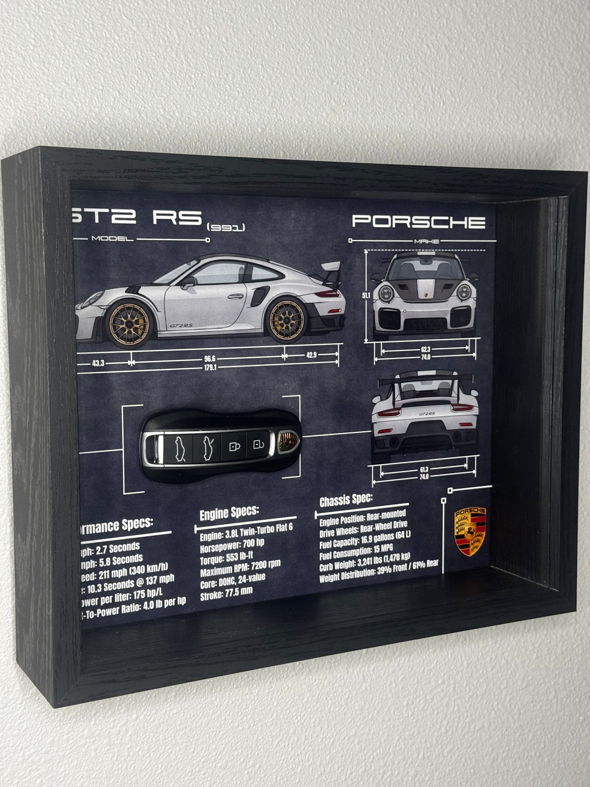 Porsche 911 GT2 RS (991) Key Blueprint Frame