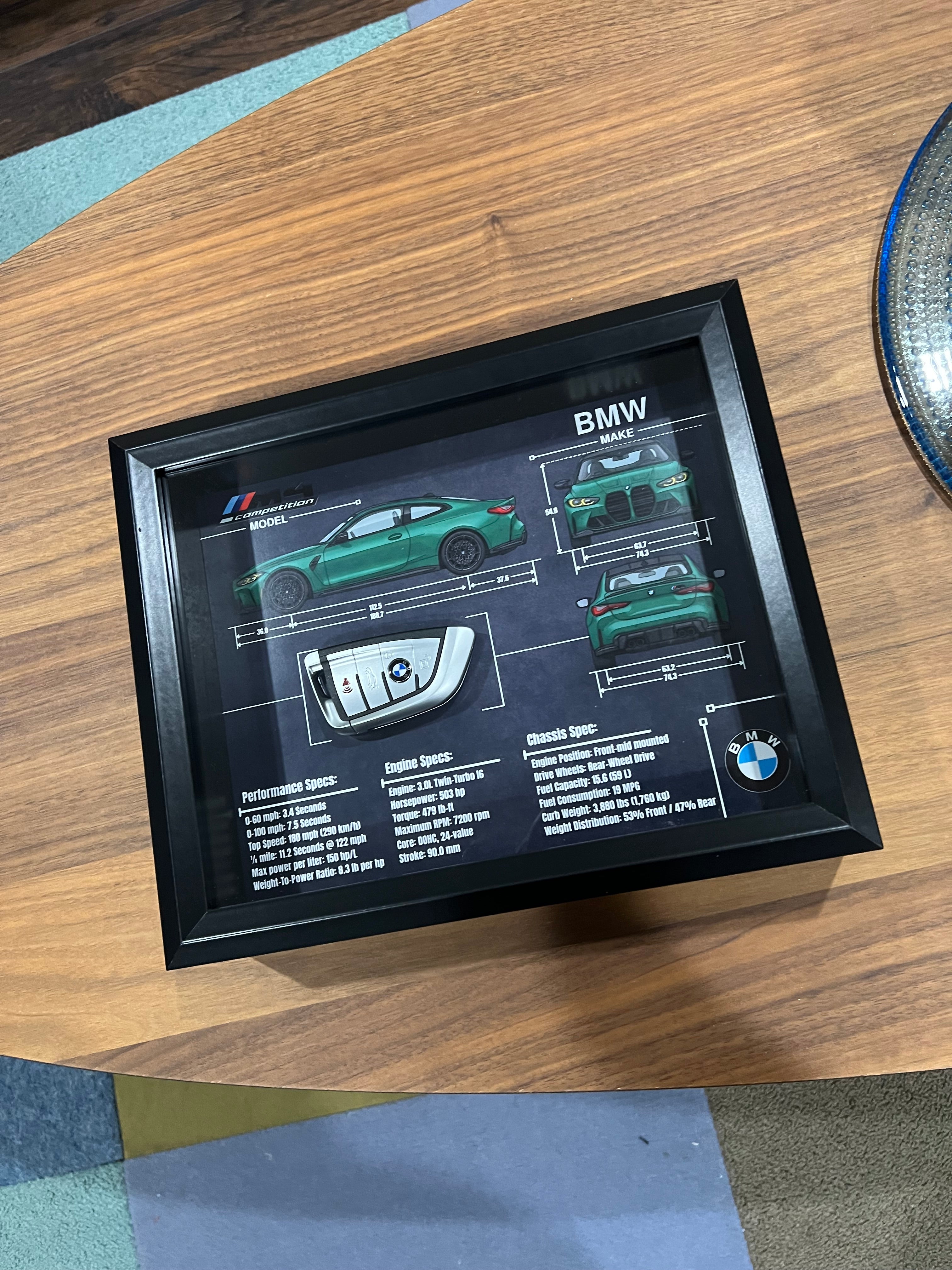 BMW M4 Competition Key Blueprint Frame