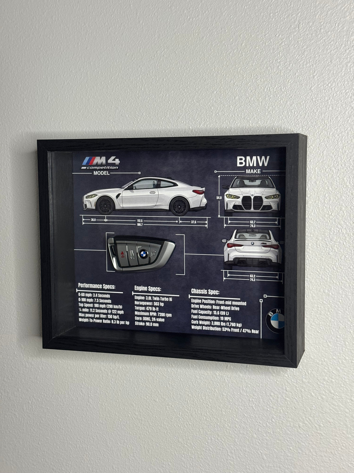 BMW M4 Competition Key Blueprint Frame