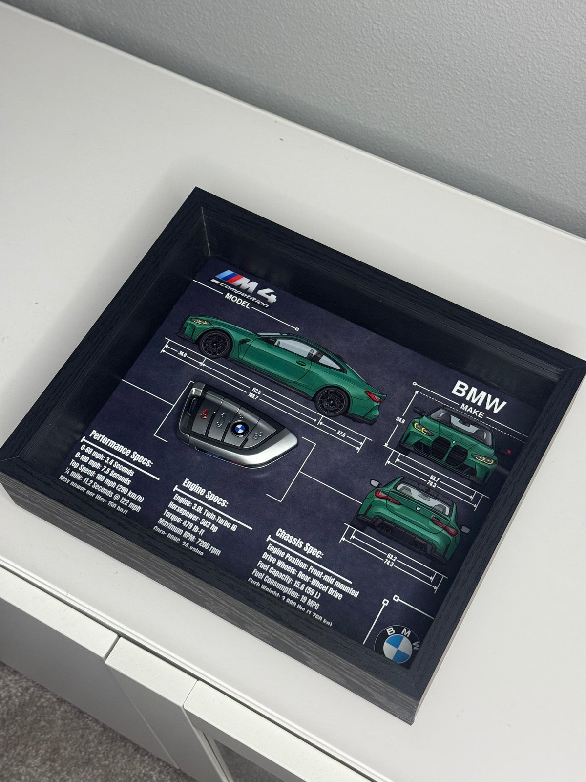 BMW M4 Competition Key Blueprint Frame