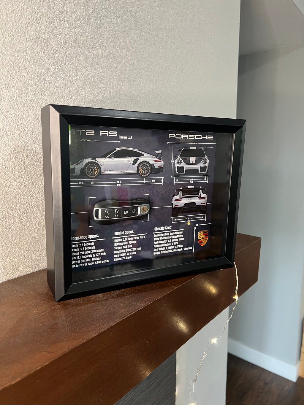 Porsche 911 GT2 RS (991) Key Blueprint Frame