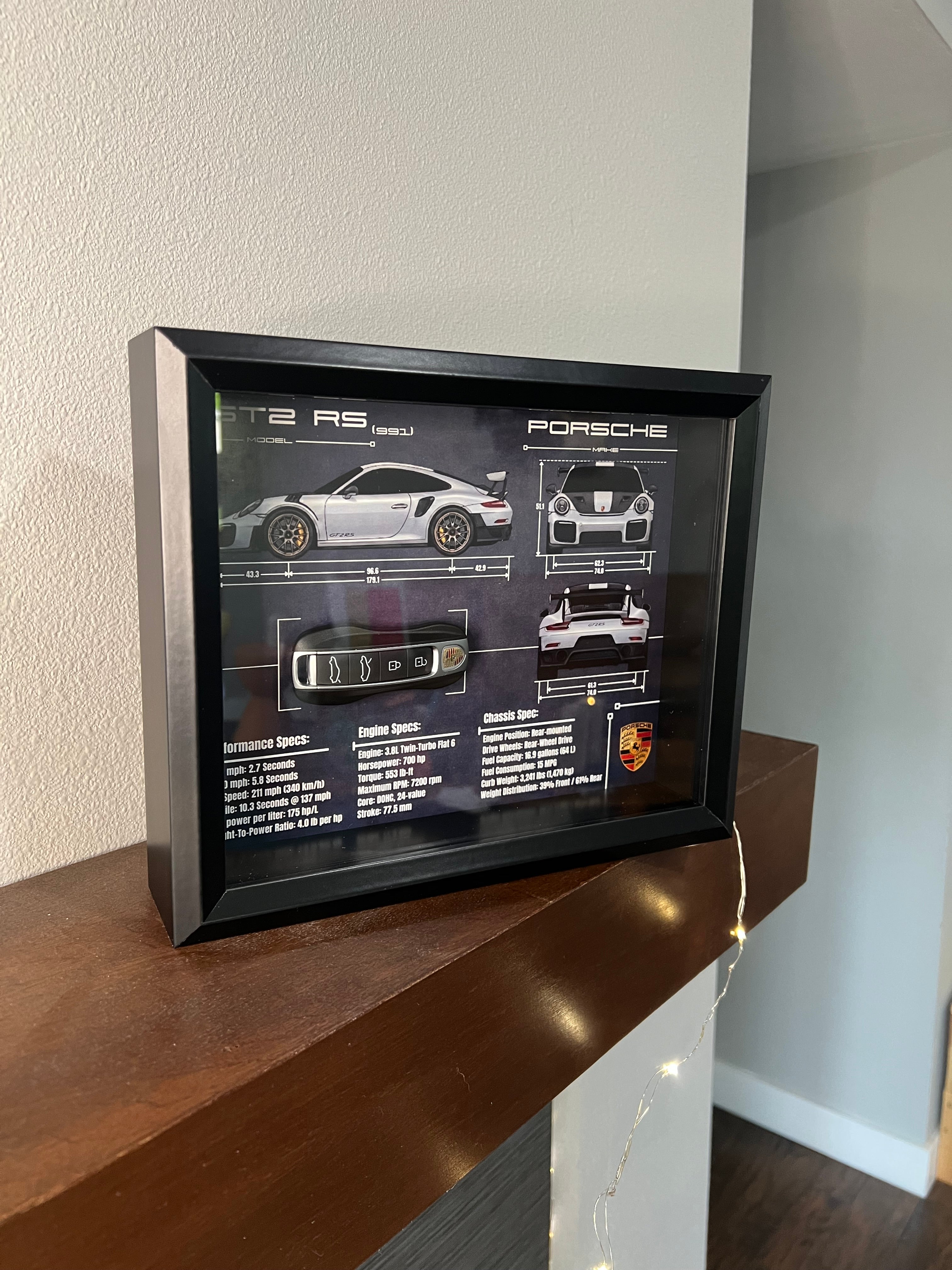Porsche 911 GT2 RS (991) Key Blueprint Frame