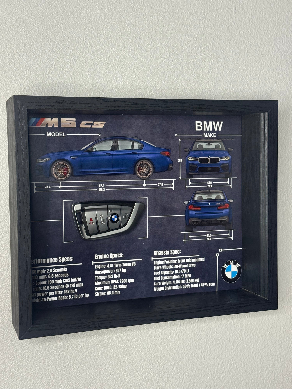 BMW M5 CS Key Blueprint Frame