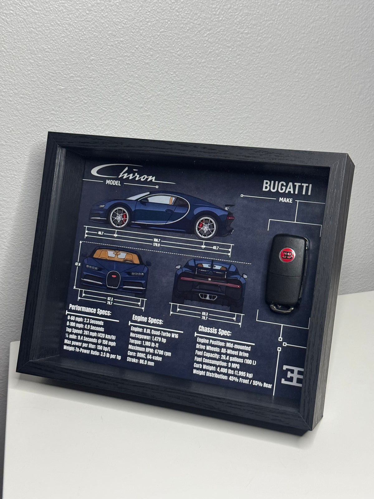 Bugatti Chiron Key Blueprint Frame